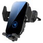 Wireless car charger phone mount with vent clamps and angled 360° rotating phone cradle