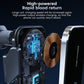 Wireless car charger phone mount with visible internal charging coil components