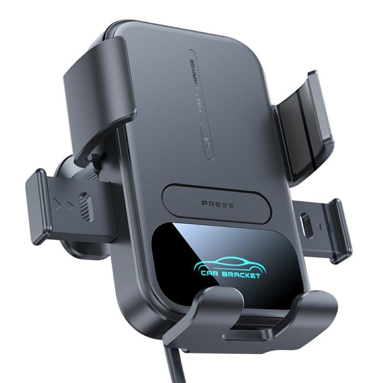 Qi wireless car phone holder with rotating 360 mount and air-vent clips