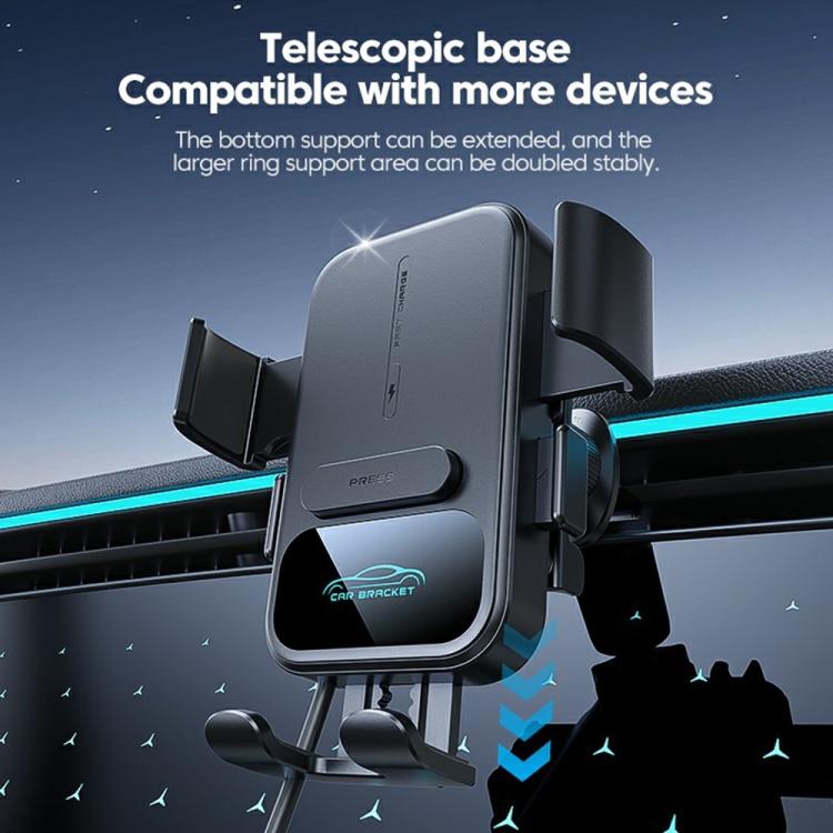 Qi wireless car charger bracket with telescopic base support for devices