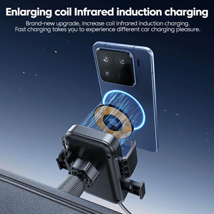 Qi wireless car charger bracket with illuminated coil ring for charging phone