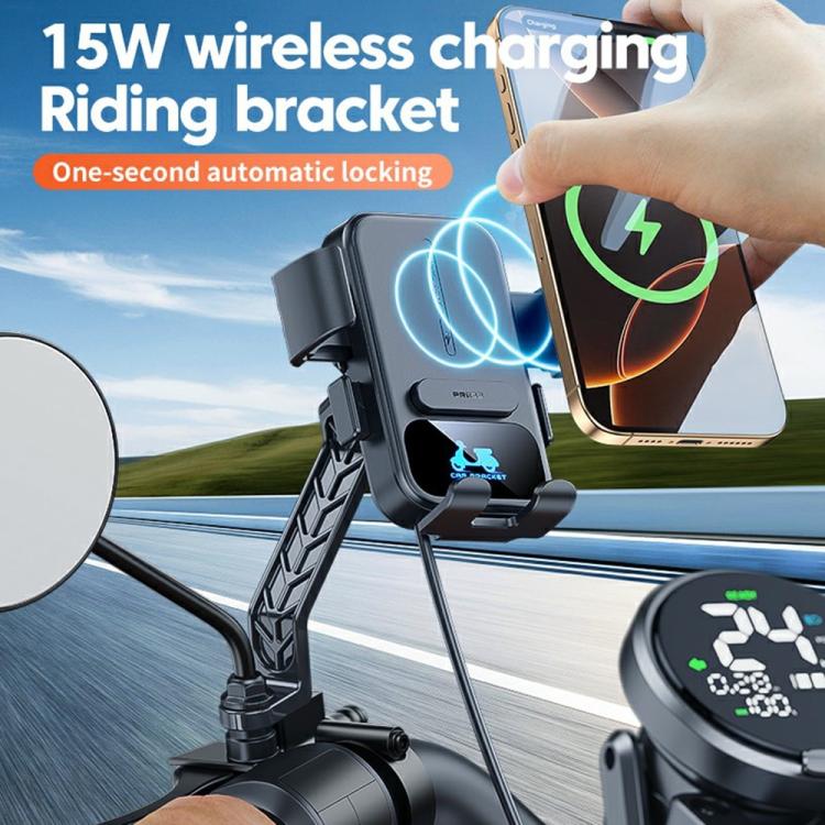 15W wireless charging phone mount with one-second automatic locking cradle, dark gray