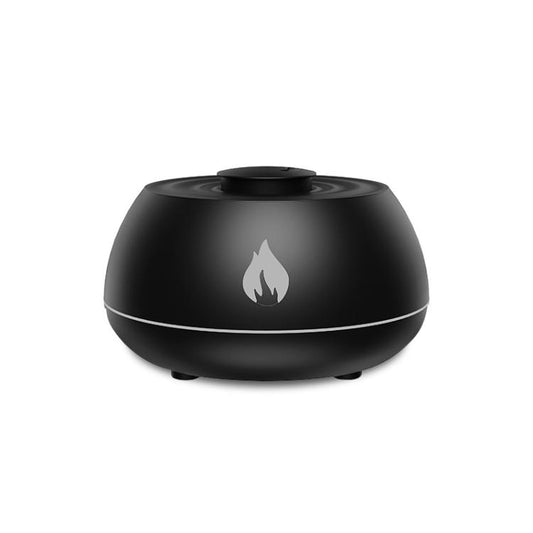Flame Essential Oil Diffuser 130ml Ultrasonic Aromatherapy Humidifier, 7 Color Gradient Light, Black, White