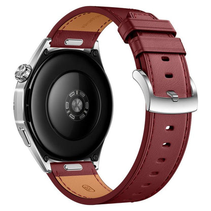 Press Button Pin Buckle Flat Tail Genuine Leather Watch Band, 18mm