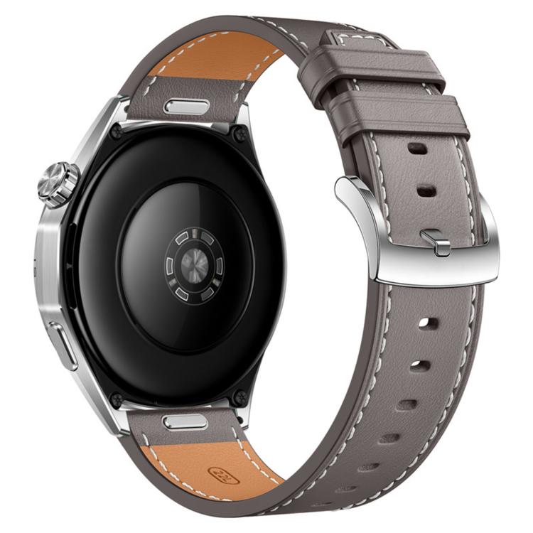 Press Button Pin Buckle Flat Tail Genuine Leather Watch Band, 18mm