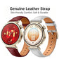 Press Button Pin Buckle Flat Tail Genuine Leather Watch Band, 18mm