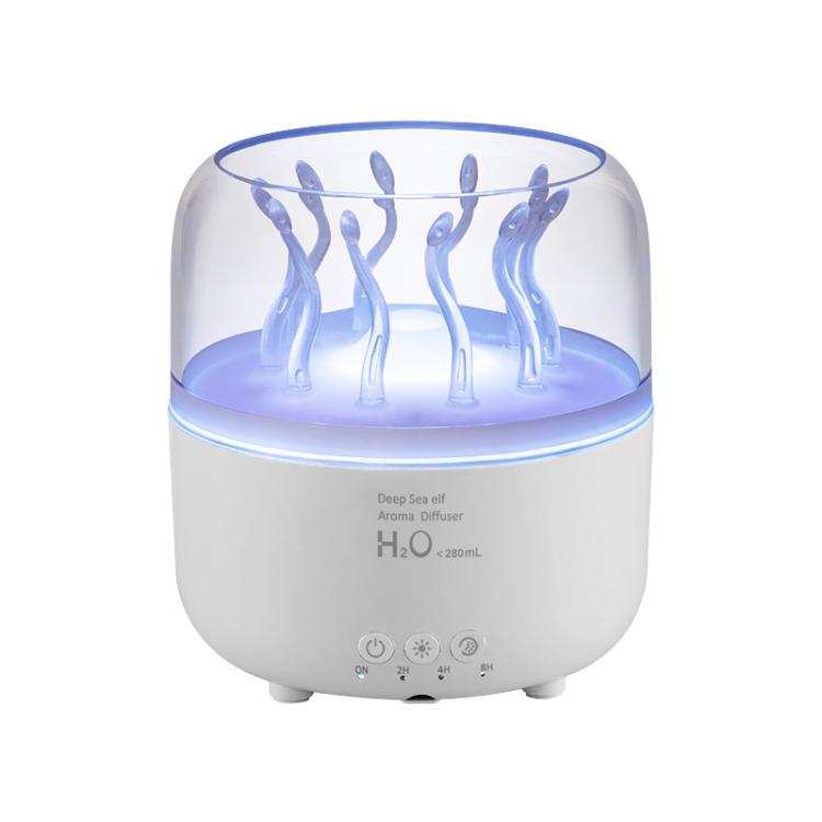 280ml Rotating Jellyfish Aroma Diffuser Dancing Seaweed Mist Mode Smart Humidifier with Remote, 7-Color LED Night Light for Home