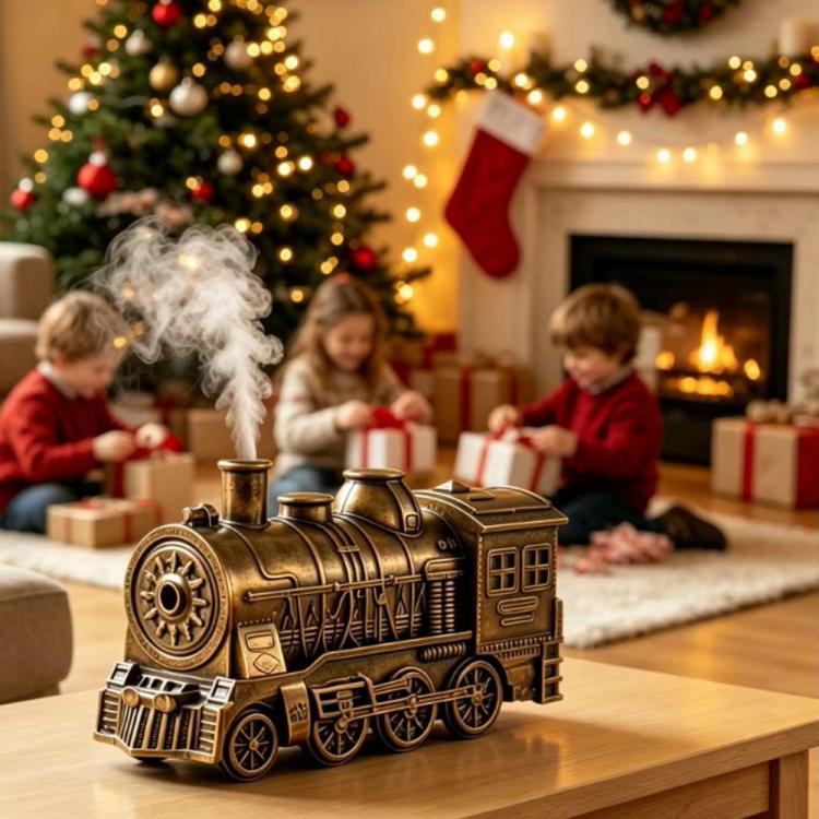 Vintage Railway Humidifier 300ml Jellyfish Mist Aroma Diffuser 4 LED Light Modes Remote Timer Christmas Birthday Creative Gift, US Plug, UK Plug, EU Plug, AU Plug