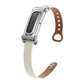Metal Case Integrated Double Studs Genuine Leather Watch Band, For Google Fitbit Air
