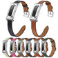 Metal Case Integrated Slim Genuine Leather Watch Band, For Google Fitbit Air