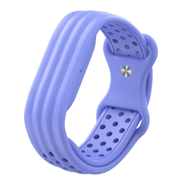 Butterfly Buckle Perforated Solid Color Silicone Watch Band, For Google Fitbit Air