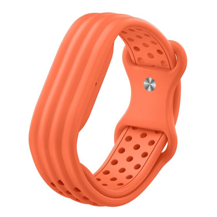 Butterfly Buckle Perforated Solid Color Silicone Watch Band, For Google Fitbit Air