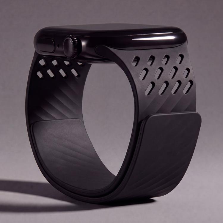 Diagonal Texture Perforated Magnetic Silicone Watch Band, For Apple Watch 46mm / 49mm / 45mm / 44mm, For Apple Watch 42mm / 41mm / 40mm / 38mm