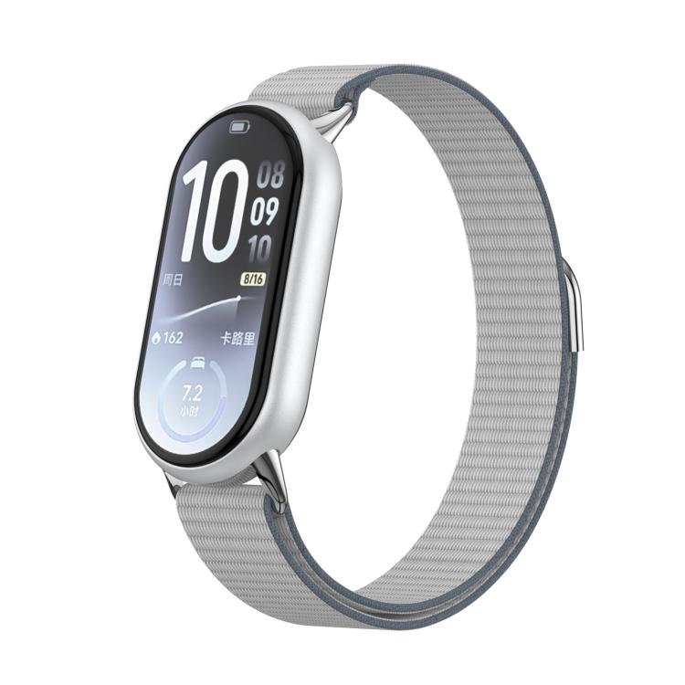 Metal Tail Nylon Hook and Loop Fastener Watch Band, For Xiaomi Smart Band 11 / 10 / 9 / 8