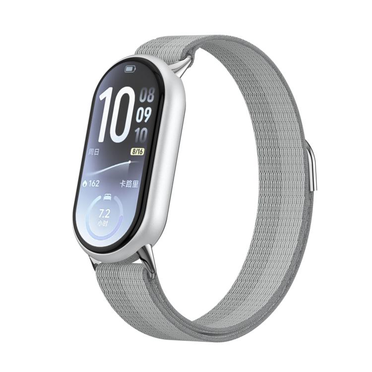 Metal Tail Nylon Hook and Loop Fastener Watch Band, For Xiaomi Smart Band 11 / 10 / 9 / 8