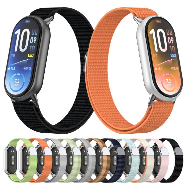 Metal Tail Nylon Hook and Loop Fastener Watch Band, For Xiaomi Smart Band 11 / 10 / 9 / 8