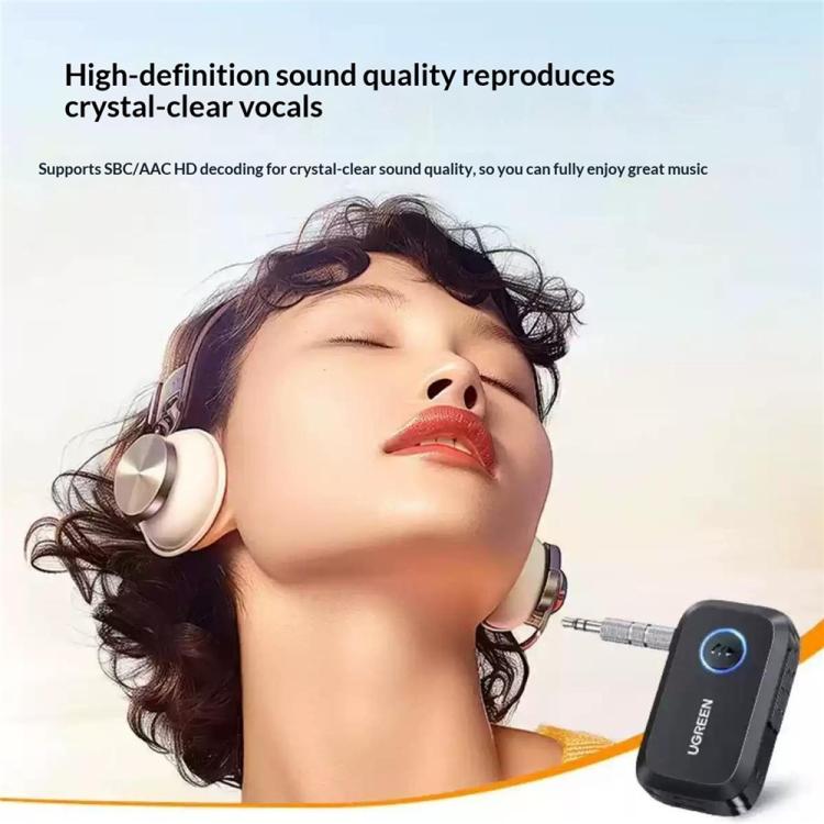 UGREEN CM596 Bluetooth-Compatible 5.4 Audio Receiver 3.5mm AUX Adapter for Car