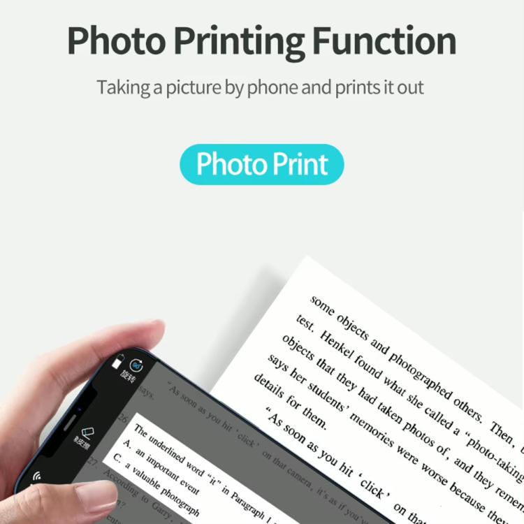 203DPI Bluetooth Thermal Sticker Printer, USB Rechargeable Inkless Mini Photo Label Printer for Journal, Notes, Photos, Perfect Gift