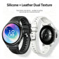 Microfiber Leather Hybrid Silicone Watch Band, 18mm