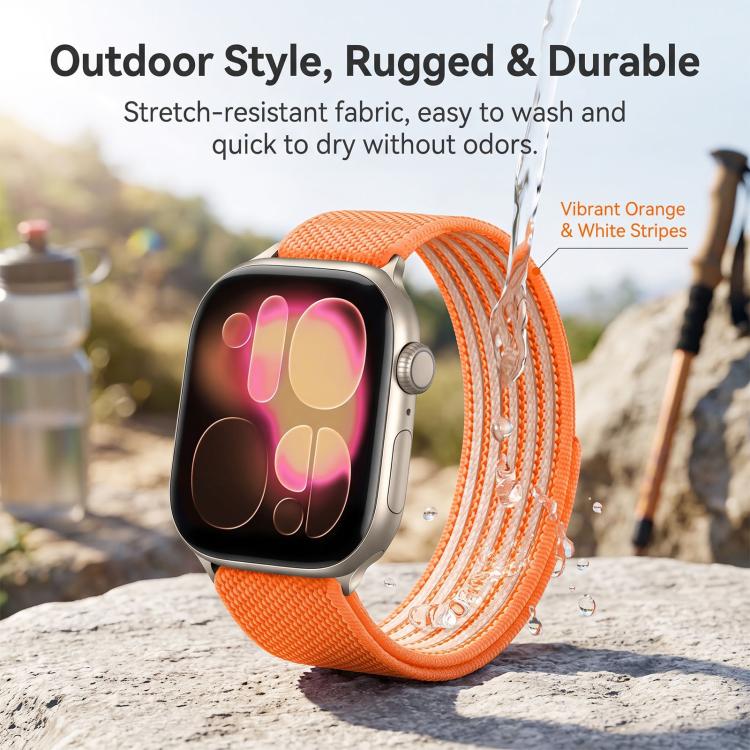 Airy Mixed Nylon Loop Metal Connector Watch Band, For Apple Watch 46mm / 49mm / 45mm / 44mm, For Apple Watch 42mm / 41mm / 40mm / 38mm
