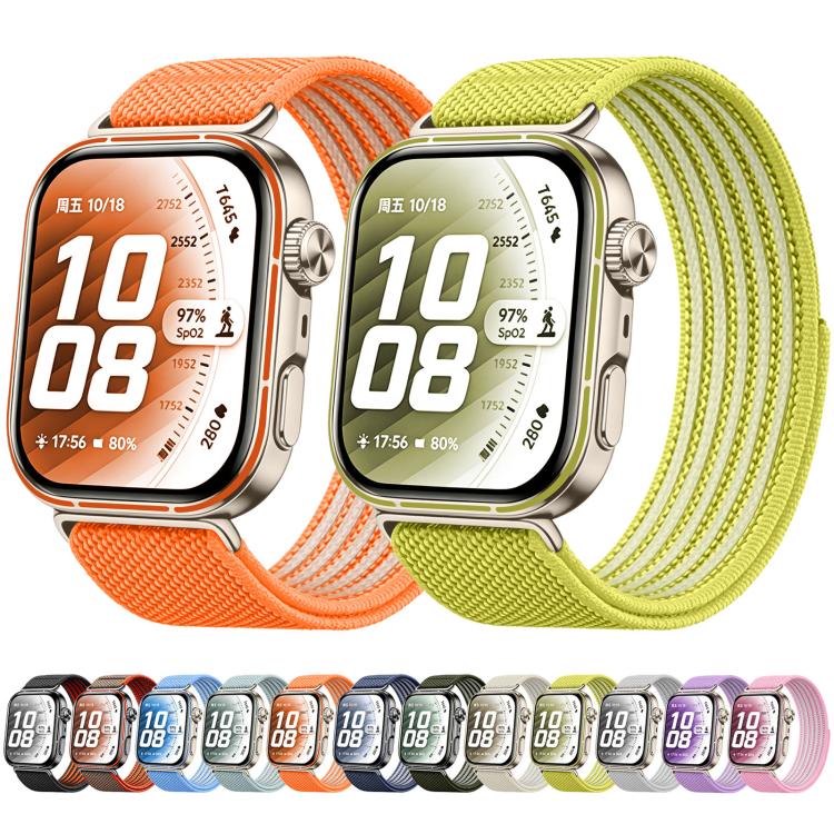 Airy Mixed Nylon Loop Metal Connector Watch Band, For Huawei Watch Fit 5 Pro / Fit 5 / Fit 4