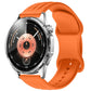 Wave-Textured Butterfly Clasp Solid Color Silicone Watch Band, 22mm, 20mm, 18mm
