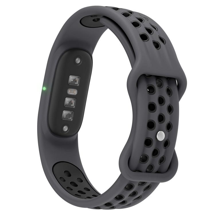 Perforated Butterfly Buckle Two Color Silicone Watch Band, For Google Fitbit Air