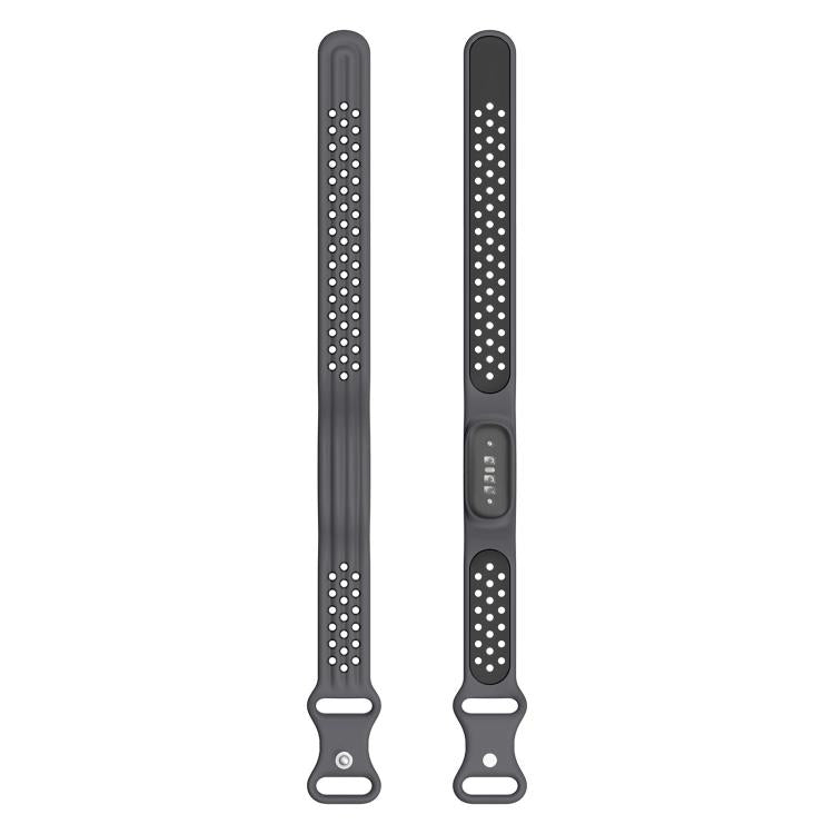 Perforated Butterfly Buckle Two Color Silicone Watch Band, For Google Fitbit Air