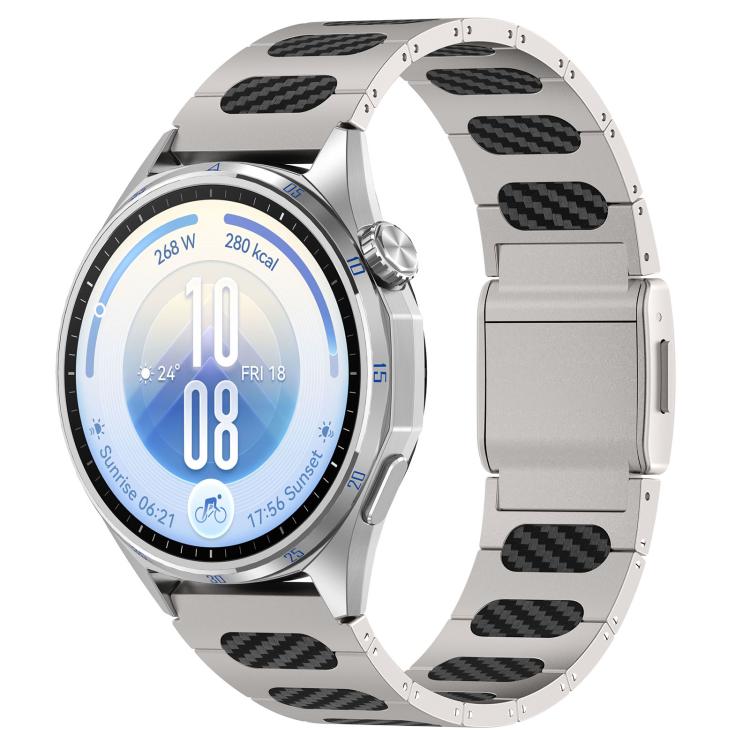 Magnetic Style Alloy Hybrid Silicone Watch Band, 22mm
