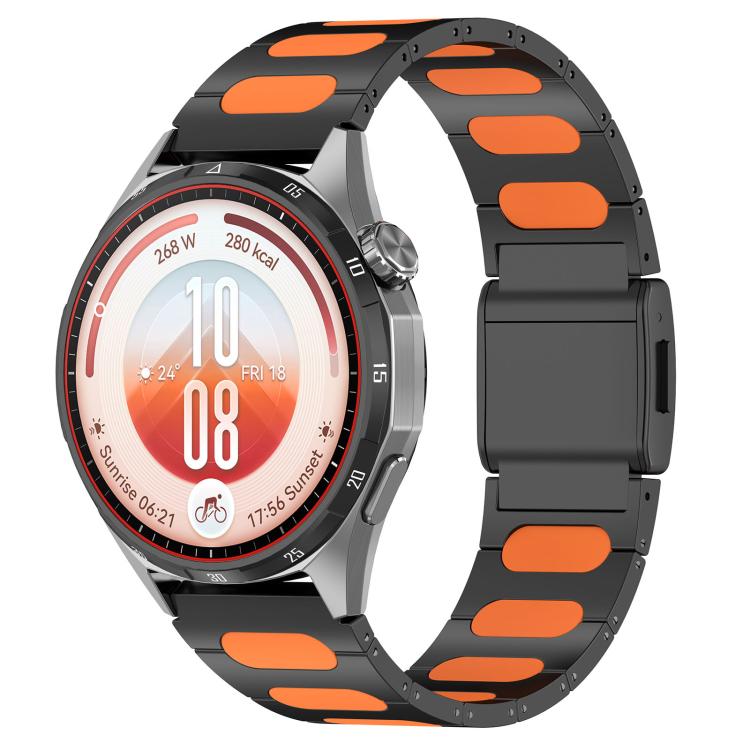 Magnetic Style Alloy Hybrid Silicone Watch Band, 22mm