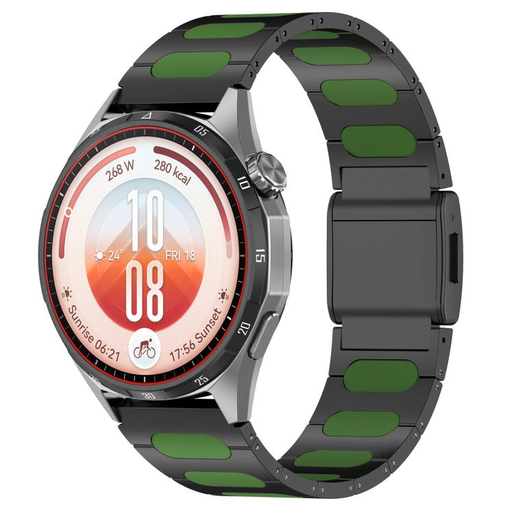 Magnetic Style Alloy Hybrid Silicone Watch Band, 22mm