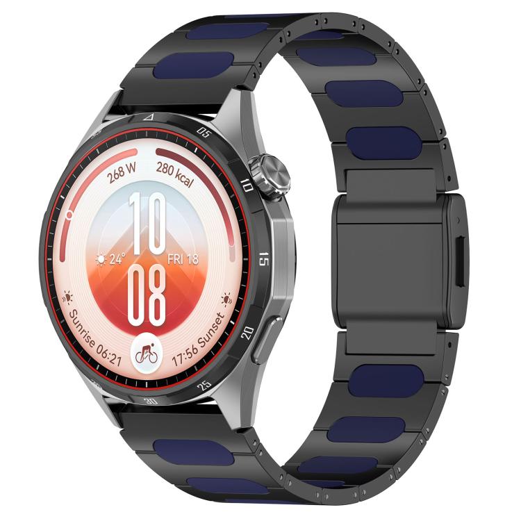 Magnetic Style Alloy Hybrid Silicone Watch Band, 22mm