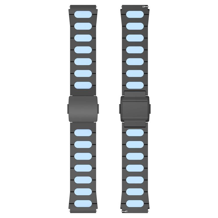 Magnetic Style Alloy Hybrid Silicone Watch Band, 22mm