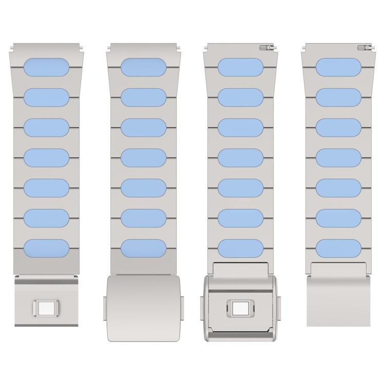 Magnetic Style Alloy Hybrid Silicone Watch Band, 22mm