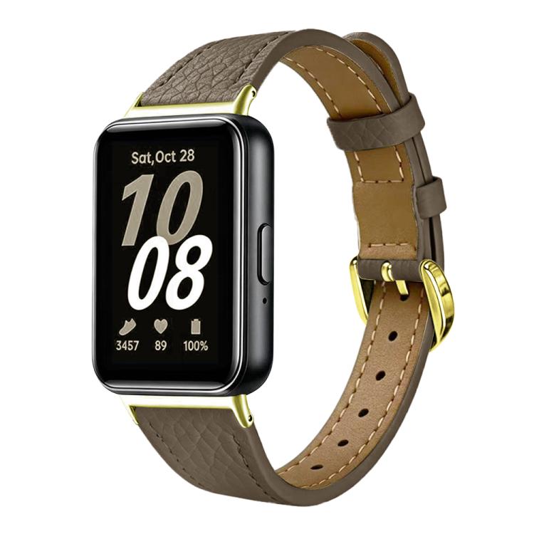 Slim Lychee-Textured Genuine Leather Watch Band, For Galaxy Fit3