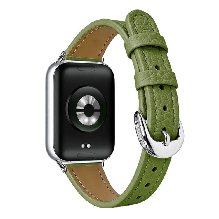 Slim Lychee-Textured Genuine Leather Watch Band, For Xiaomi Band  10 Pro / Redmi Watch 6 / 5