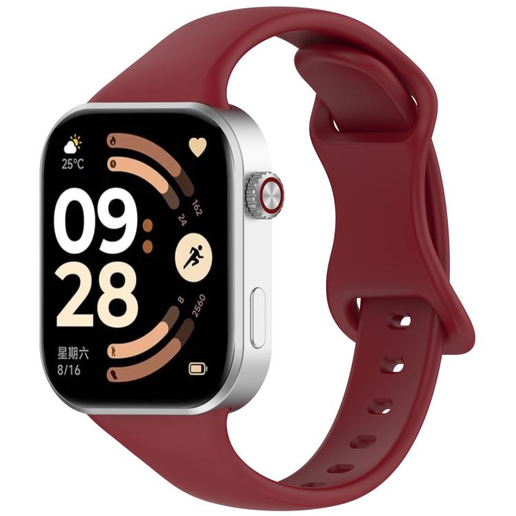 Slim Butterfly Buckle Solid Color Silicone Watch Band, For Xiaomi Band 10 Pro / Redmi Watch 6 / 5