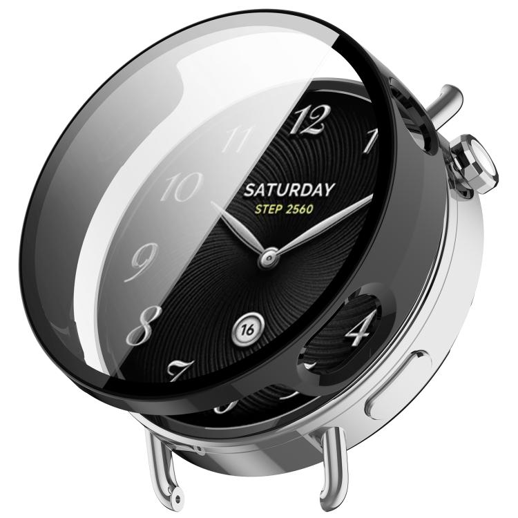 Tempered Film Integrated PC Watch Protective Case, For Xiaomi Watch S5 41mm Ceramic White