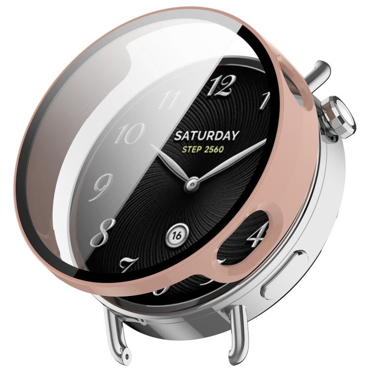Tempered Film Integrated PC Watch Protective Case, For Xiaomi Watch S5 41mm Ceramic White