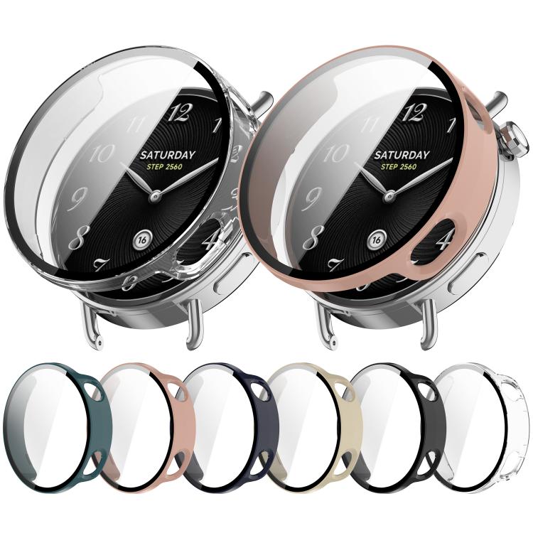 Tempered Film Integrated PC Watch Protective Case, For Xiaomi Watch S5 41mm Ceramic White