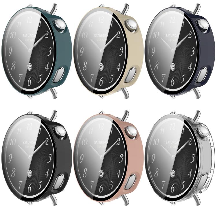 Tempered Film Integrated PC Watch Protective Case, For Xiaomi Watch S5 41mm Ceramic White