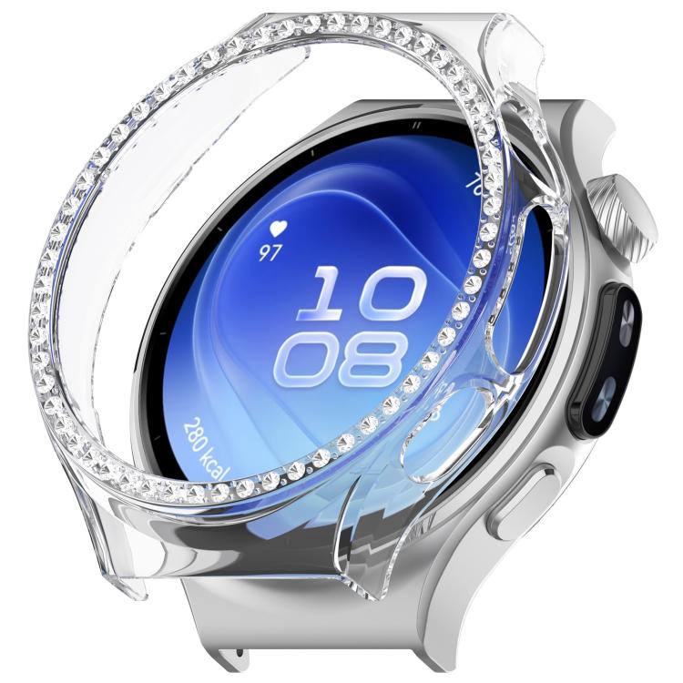 Single Row Diamond Half Coverage Hollow PC Watch Protective Case, For Huawei Watch 6 Pro 46mm, For Huawei Watch 6 Pro 43mm