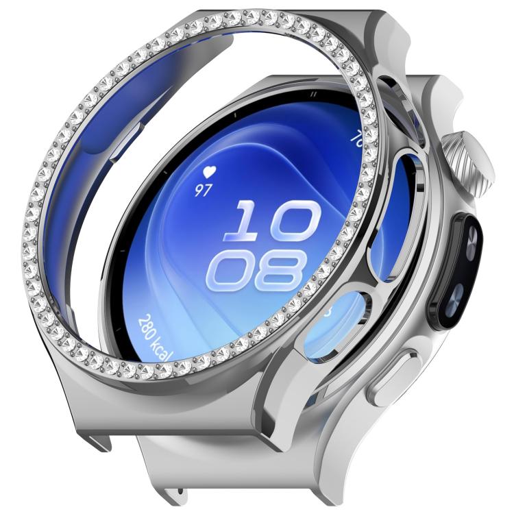 Single Row Diamond Half Coverage Hollow PC Watch Protective Case, For Huawei Watch 6 Pro 46mm, For Huawei Watch 6 Pro 43mm