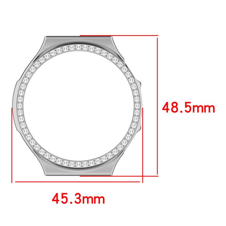 Single Row Diamond Half Coverage Hollow PC Watch Protective Case, For Huawei Watch 6 Pro 46mm, For Huawei Watch 6 Pro 43mm