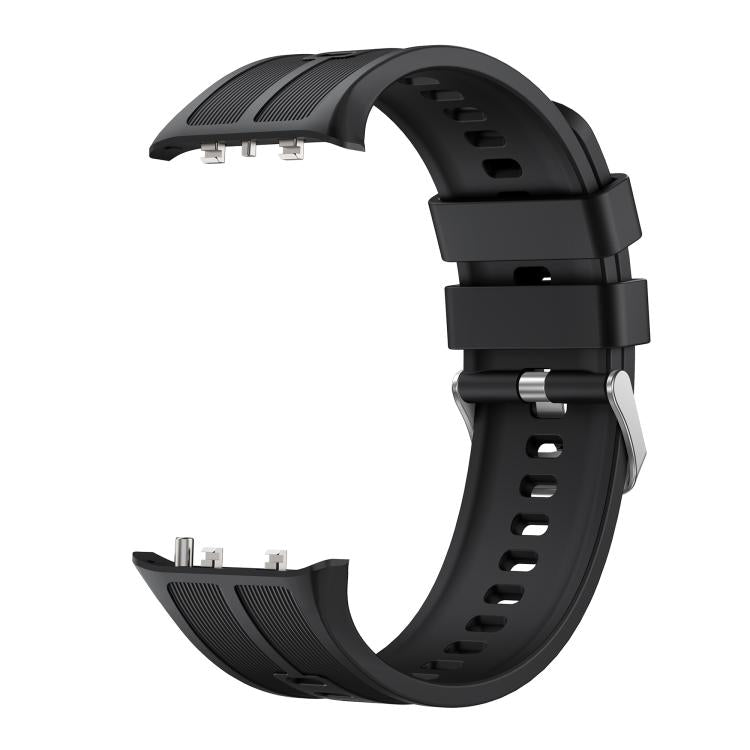 Vertical Striped Pin Buckle Solid Color Silicone Watch Band, For Huawei Watch D3