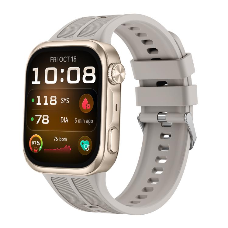 Vertical Striped Pin Buckle Solid Color Silicone Watch Band, For Huawei Watch D3