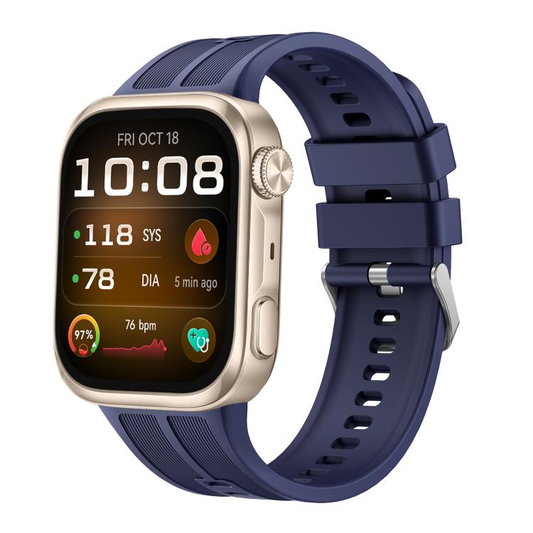 Vertical Striped Pin Buckle Solid Color Silicone Watch Band, For Huawei Watch D3