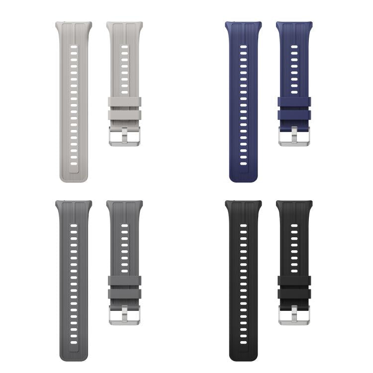 Vertical Striped Pin Buckle Solid Color Silicone Watch Band, For Huawei Watch D3