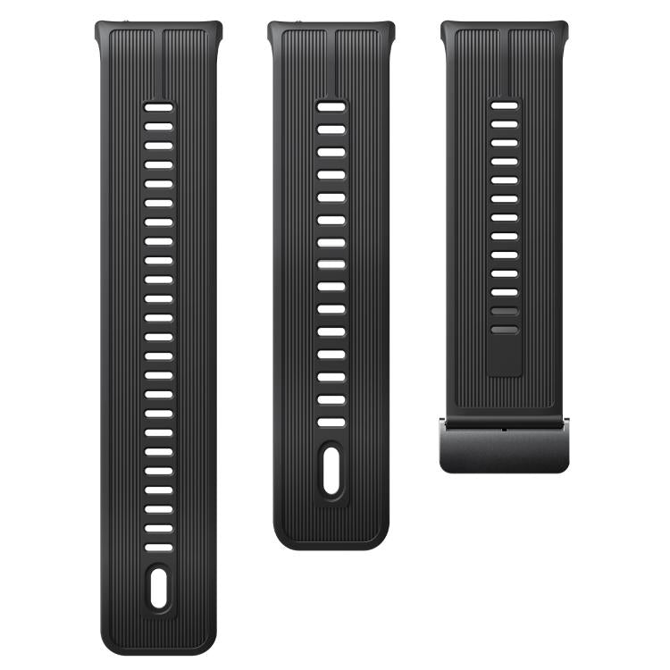 Metal Clasp Vertical Striped Solid Color Silicone Watch Band, For Huawei Watch D3