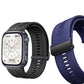 Metal Clasp Vertical Striped Solid Color Silicone Watch Band, For Huawei Watch D3